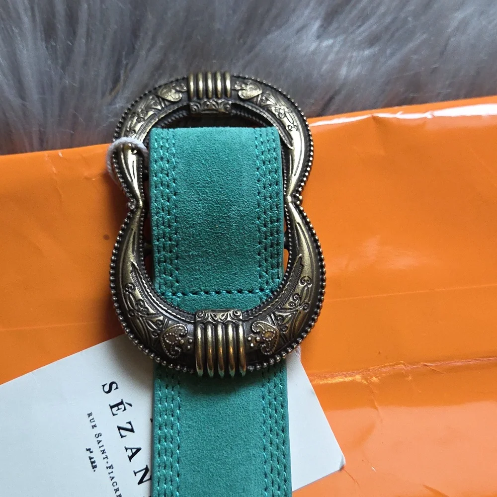 Nwt! Sezane GAIA belt Turqouise Green - Picture 4 of 8